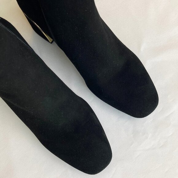 Alex Marie Delphi Suede Pearl Embellished Ankle Boots Women's 6 Black NEW - Picture 3 of 11